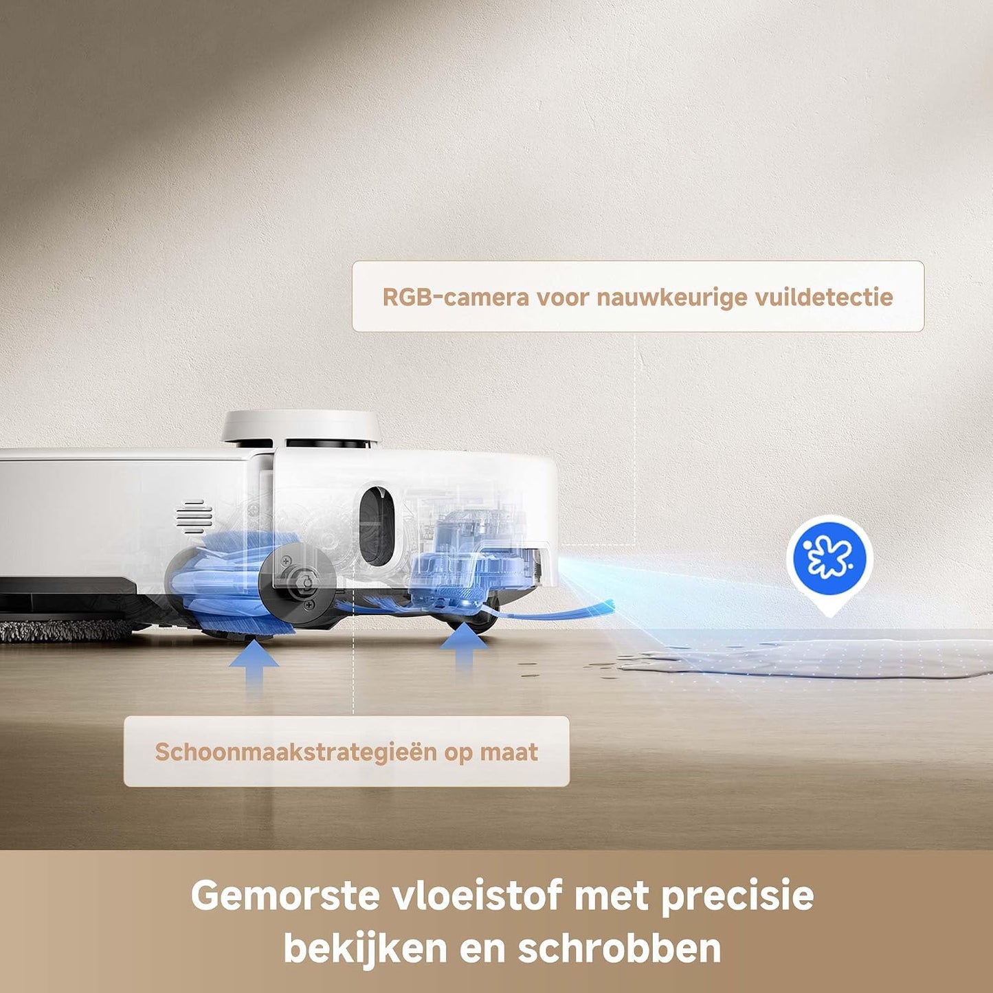 Mova P50Pro Ultra Robotstofzuiger met Flexibele Dweil