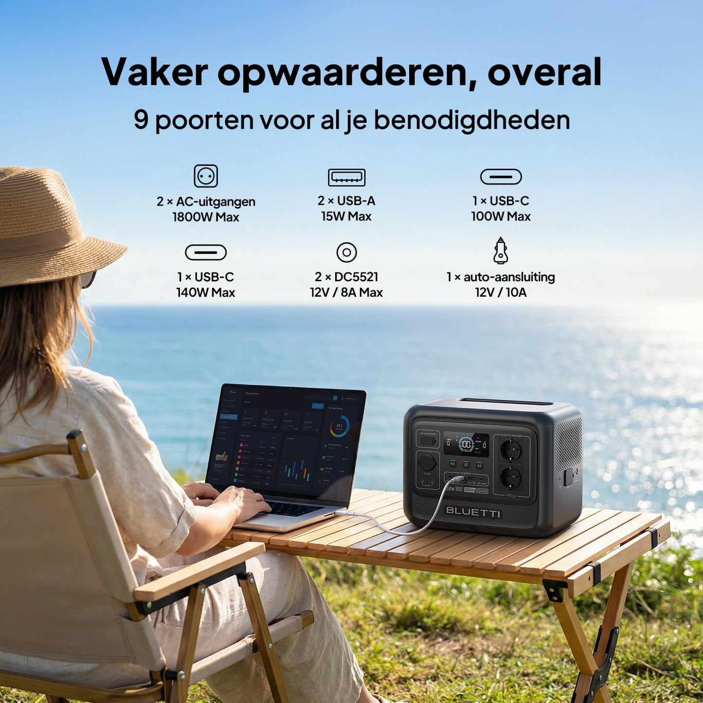 BLUETTI Elite 100 V2 Draagbaar Power Station